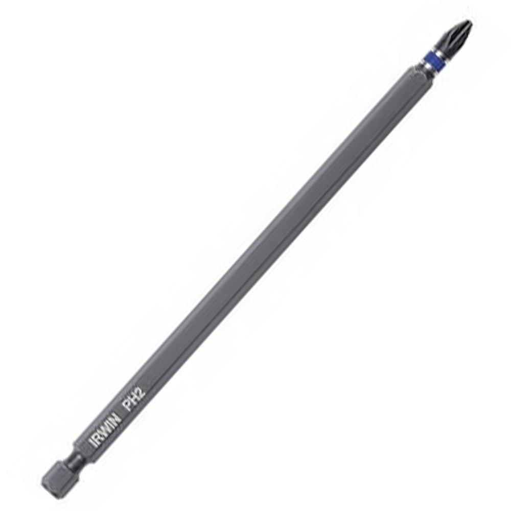 Irwin PH2 bit featuring an extended length, durable hex base, and finely crafted tip for detailed work.