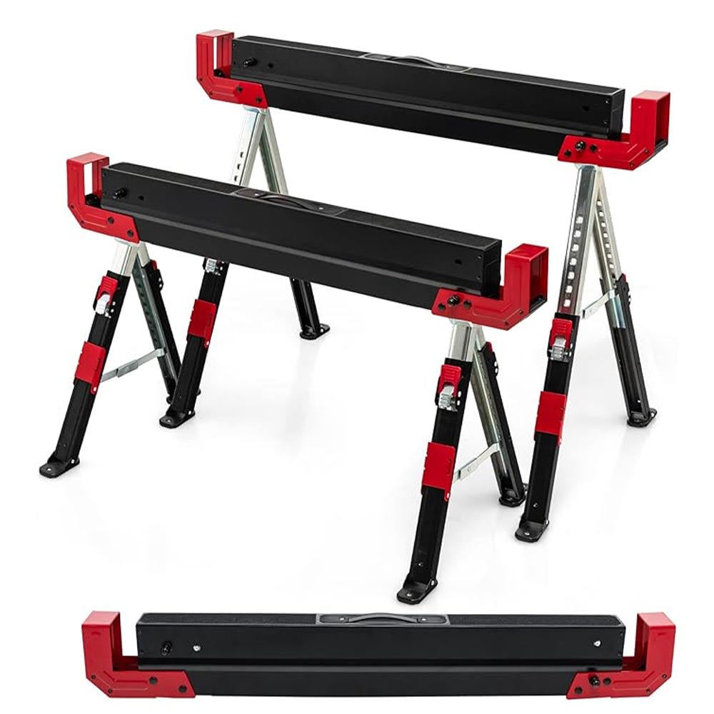 Workshop Tools Adjustable and Foldable 660lb Cap Sawhorse - 22783