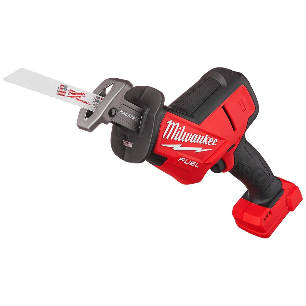 Milwaukee M18 Fuel Hackzall reciprocating saw with a compact, one-handed design, ergonomic grip, and easy blade change system.