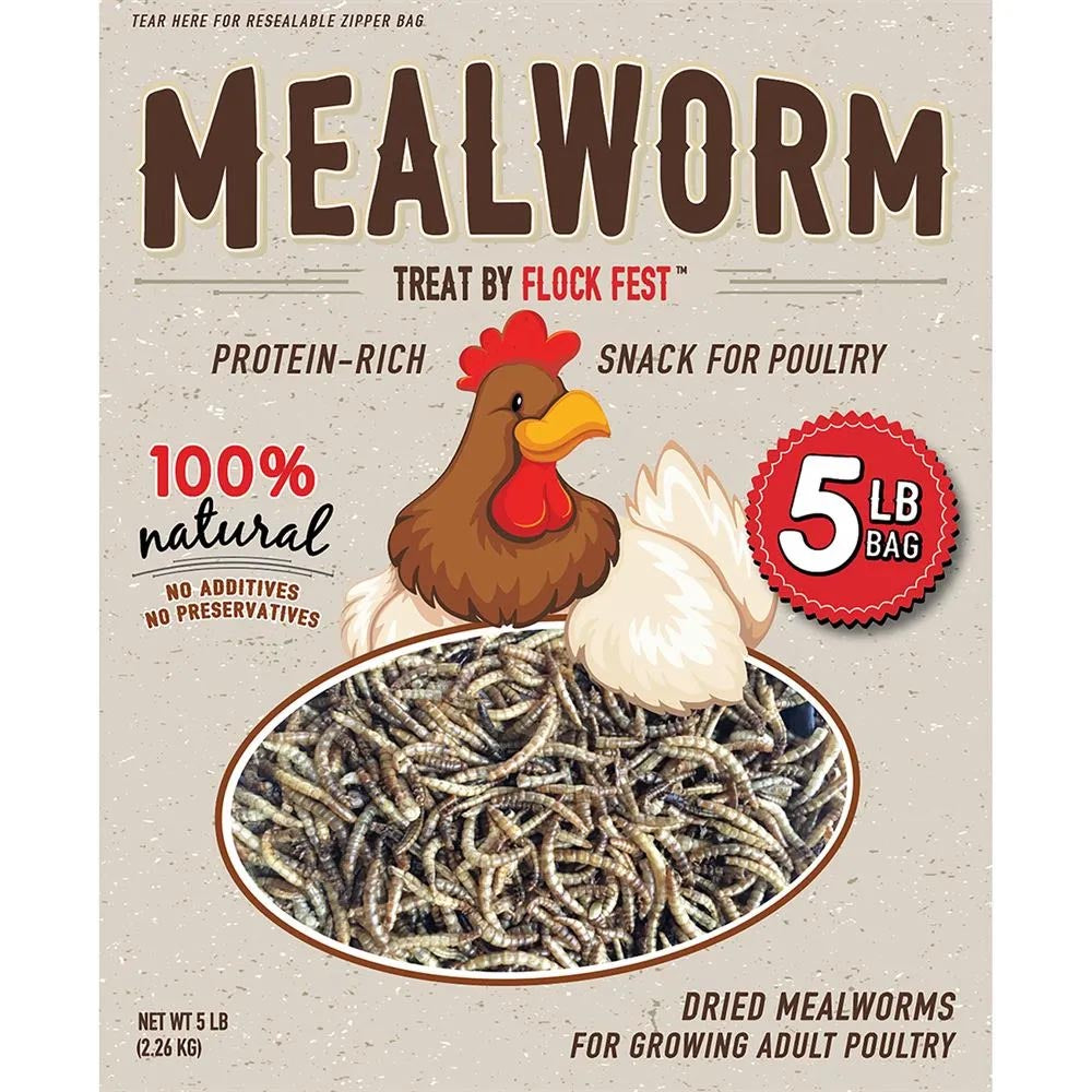 Flock Fest 5lb Dried Mealworms - DMW5