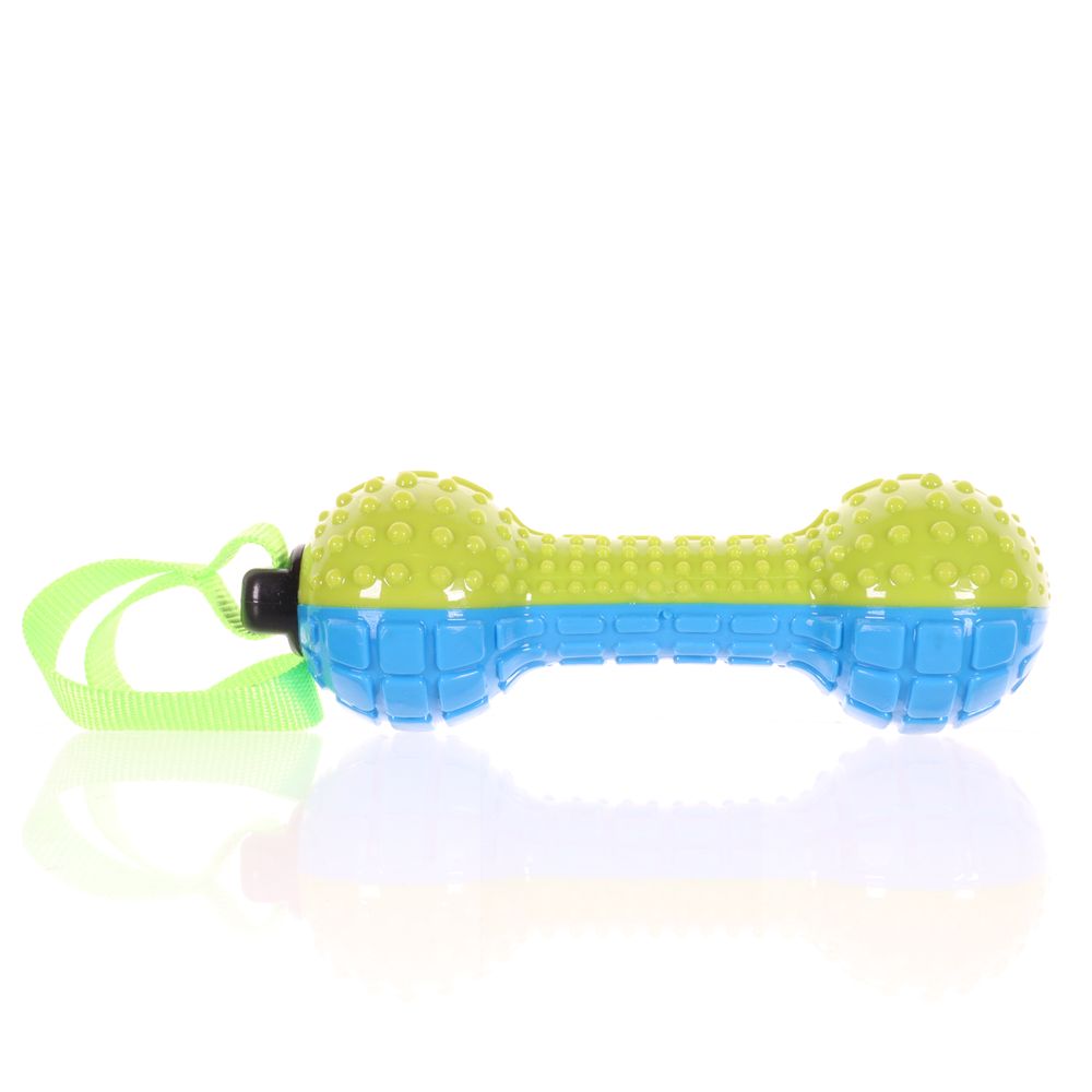 Squeaky Barbell Dog Toy - HMPSBB012