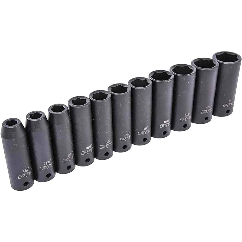 Performance Tool 11pc 1/2in Drive SAE Impact Grade Deep Socket Set - M590DB