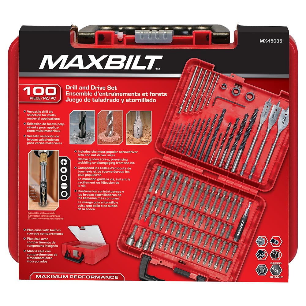 Maxbilt 100pc Drill and Driver Bit Set MX-15085