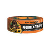 Gorilla Tape roll with thick black adhesive strip, orange branded label, and bold text around the outer wrap