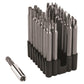 Multi-bit set featuring a variety of specialty screwdriver tips organized in a black holder, along with a bit extension.