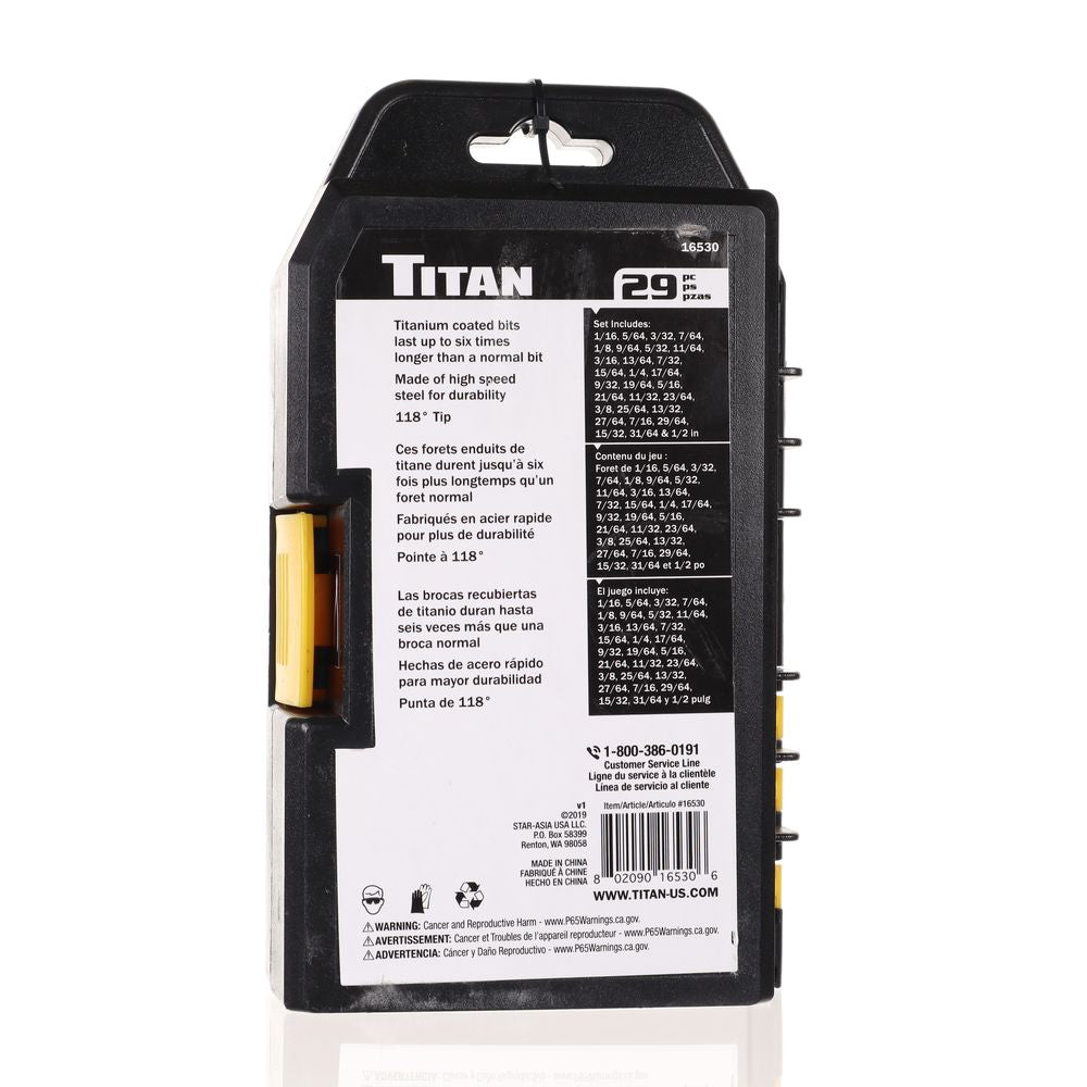 Titan 29pc Titanium Coated Drill Bits - 16530