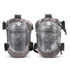 McGuire-Nicholas camo gel knee pads with clear protective caps and adjustable straps for heavy-duty work protection