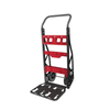 Milwaukee PACKOUT rolling cart with a heavy-duty frame, large wheels, foldable base, and integrated storage slots.