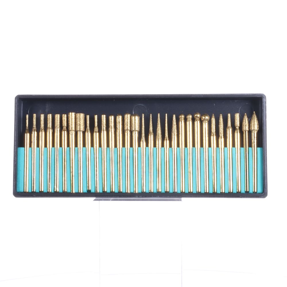 30pc Titanium Coated Diamond Burrs for Rotary Tool - 82331TF