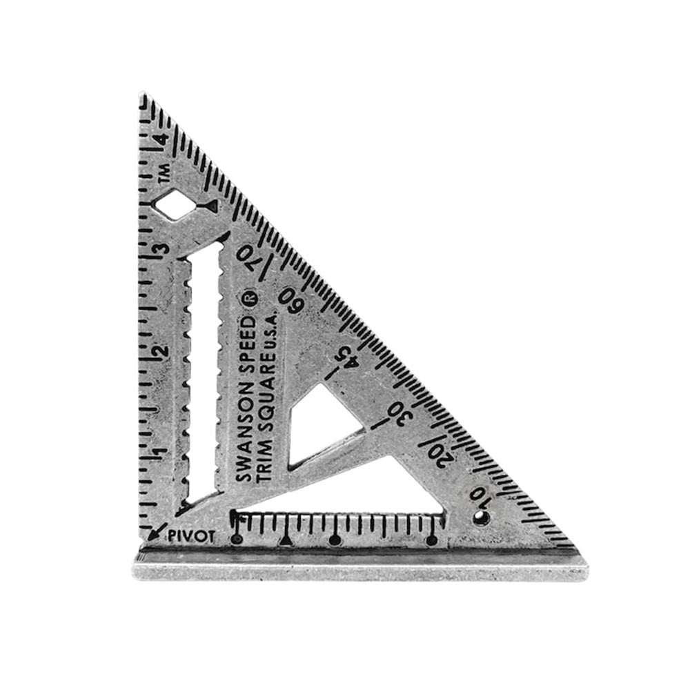 Durable Swanson Speed square ruler made of metal with clear etched measurements for carpentry and framing