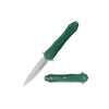 Tac-Force folding knife with slim spear-point blade, grooved green handle, and side-mounted pocket clip