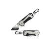 Tac-Force folding knife with carabiner clip, angled tanto blade, and hex cutout near the handle base