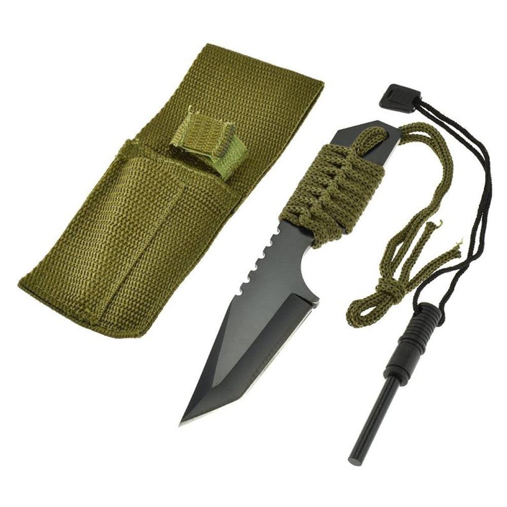 Outdoor 7in Tanto Blade Knife w/ Fire Starter - KHK6320