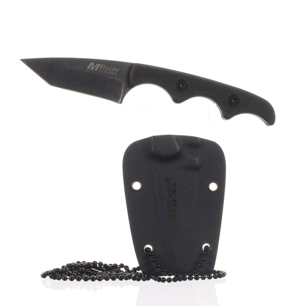 Black Fixed Blade Neck Knife - MT-673