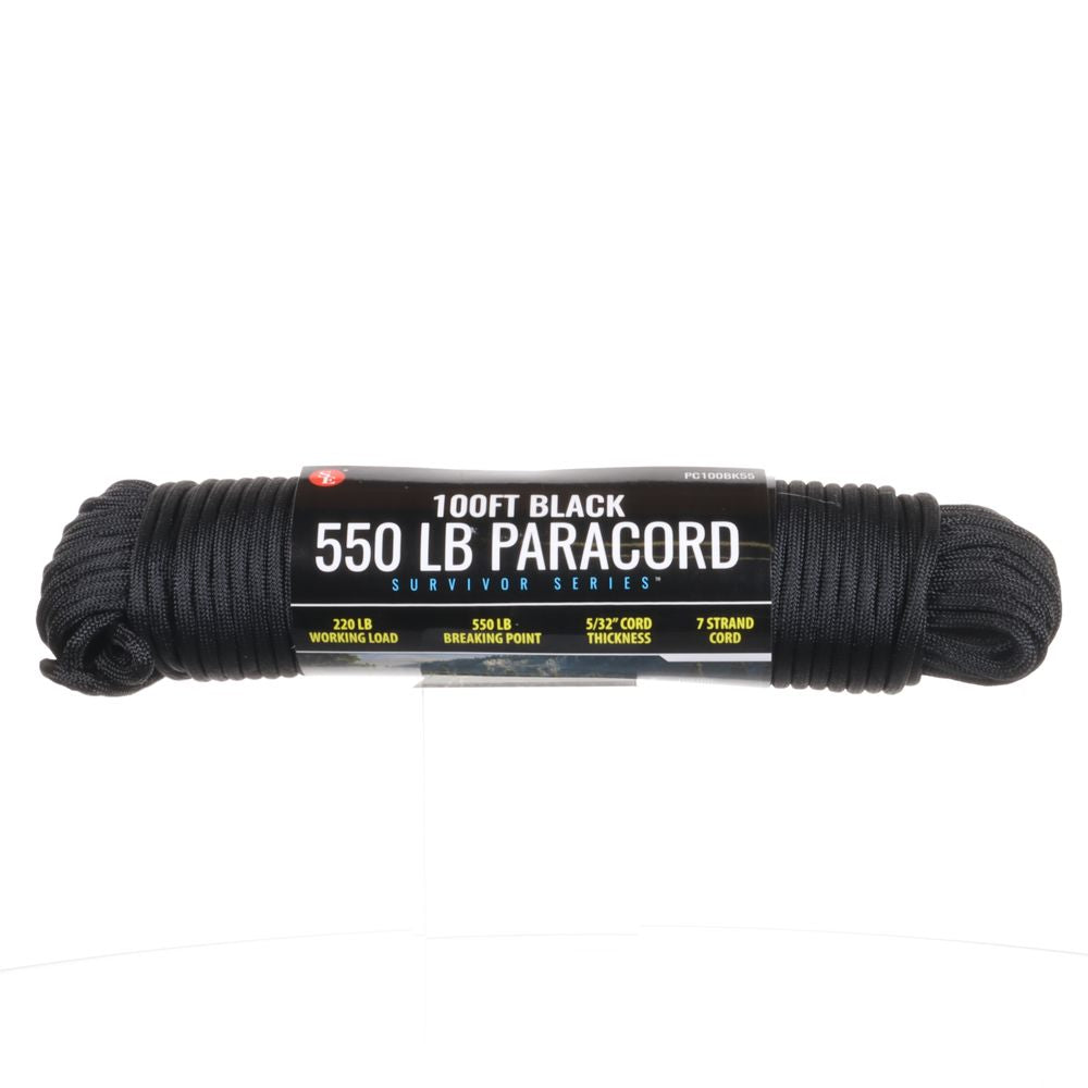 100ft Black Paracord - PC100BK55