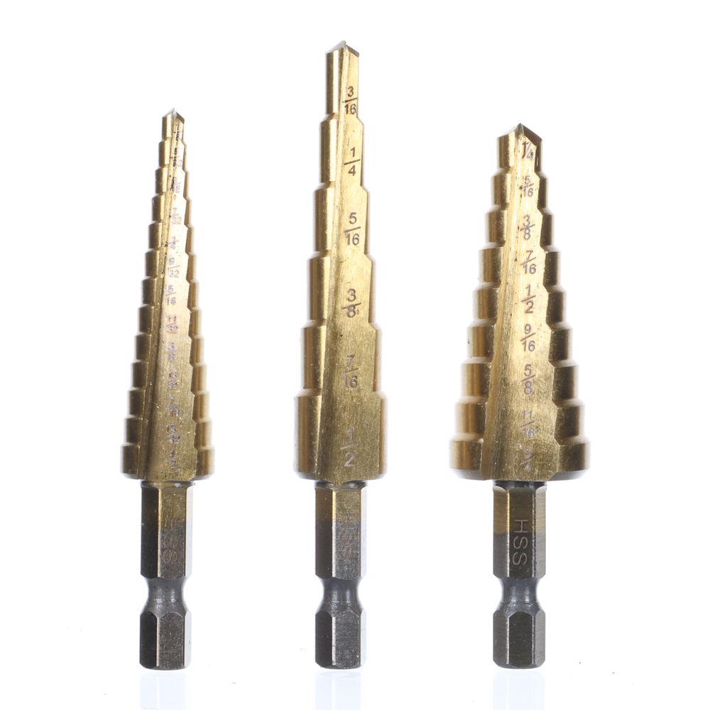 Performance Tool 3pc Stepped Drill Bits - W9003