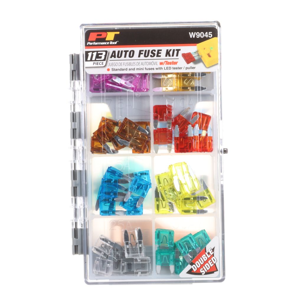 Performance Tool 113pc Auto Fuse Assortment w/ Tester - W9045